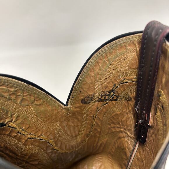 Lucchese 2000 Leather Roper Cowboy Boots “Black Cherry”